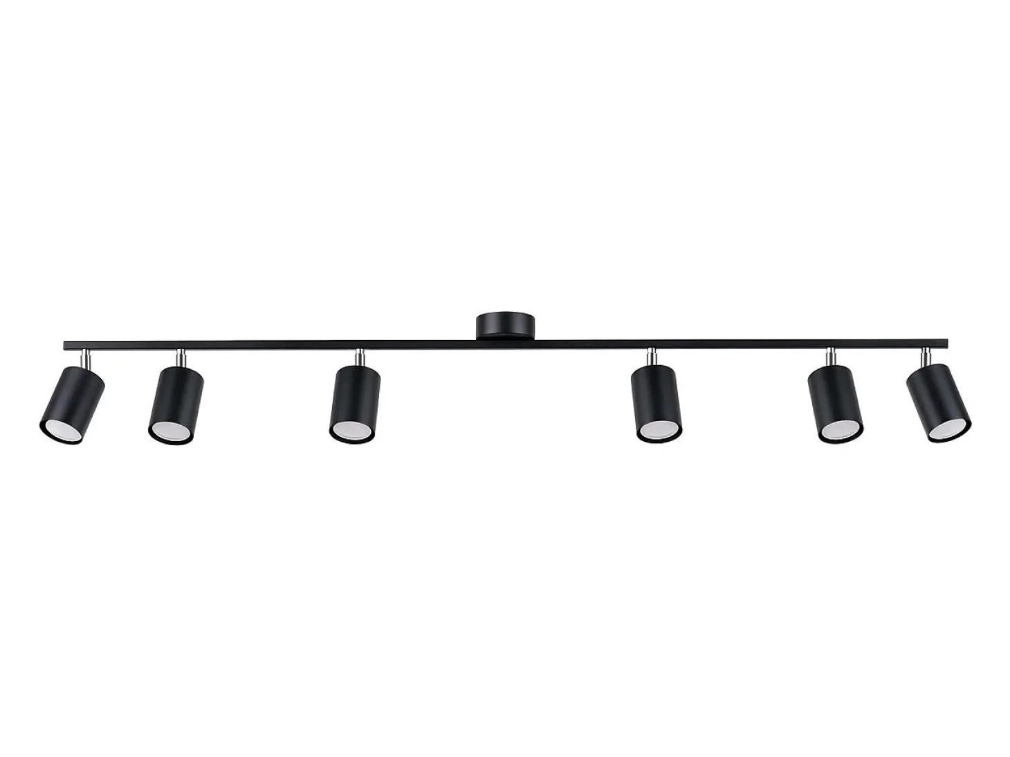 Lámparas de techo Torim moderno de acero - 6 fuentes luminosas 4000K - L.135 x A.20 cm - negro