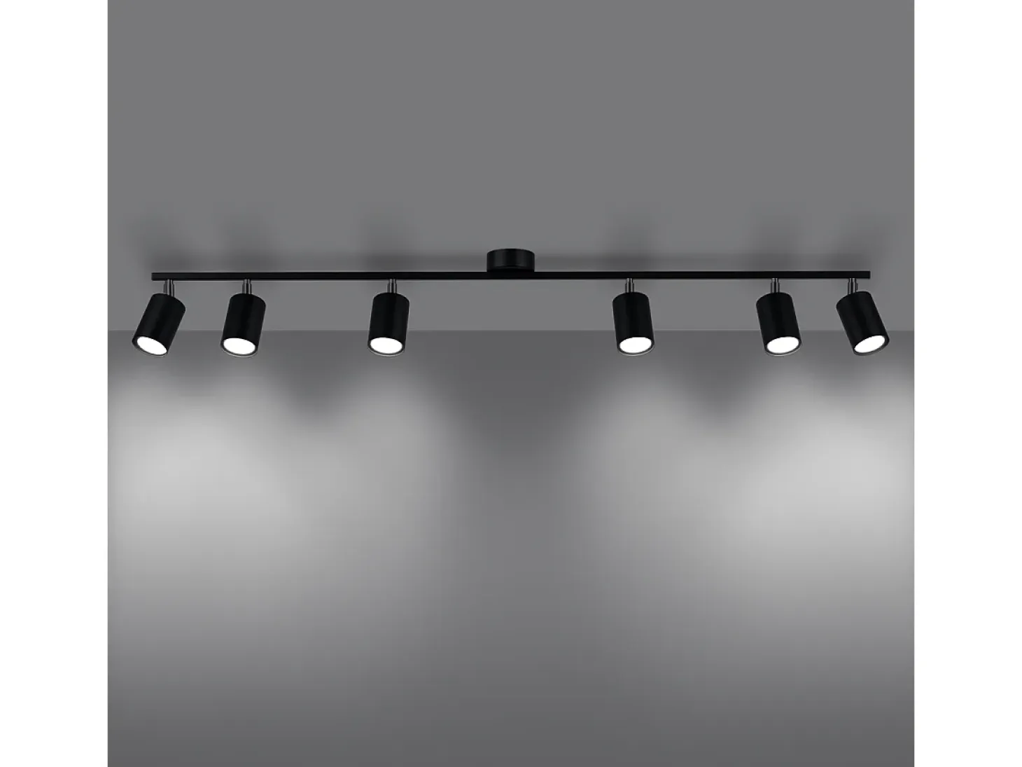 Lámparas de techo Torim moderno de acero - 6 fuentes luminosas 4000K - L.135 x A.20 cm - negro