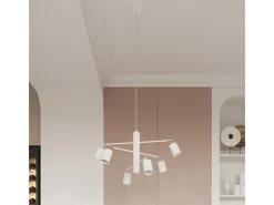 Lámparas de techo Torim moderno de acero - 4 fuentes luminosas 4000K - L.100 x A.20 cm - blanco