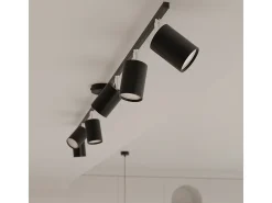 Lámparas de techo Torim moderno de acero - 6 fuentes luminosas 3000K - L.135 x A.20 cm - negro