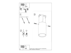 Lámparas de techo Toris moderno de acero - 1 fuentes luminosas 3000K - L.6 x A.10 cm - blanco