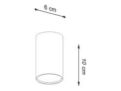 Lámparas de techo Toris moderno de acero - 1 fuentes luminosas 3000K - L.6 x A.10 cm - negro