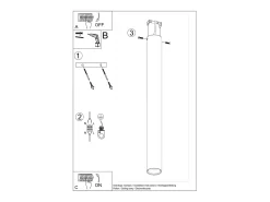 Lámparas de techo Toris moderno de acero - 1 fuentes luminosas 4000K - L.6 x A.60 cm - negro