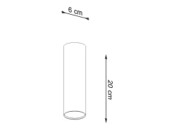 Lámparas de techo Toris moderno de acero - 1 fuentes luminosas 3000K - L.6 x A.20 cm - negro