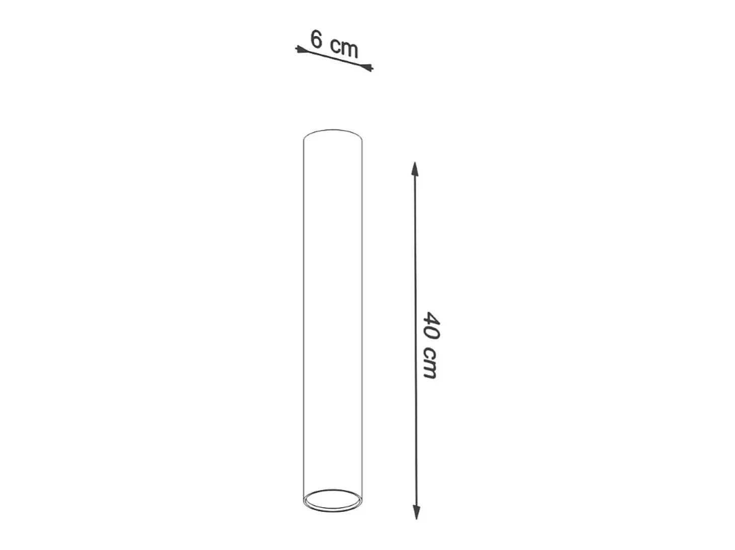 Lámparas de techo Toris moderno de acero - 1 fuentes luminosas 4000K - L.6 x A.40 cm - negro