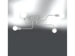 Lámparas De Techo Vector Industrial De Acero - 4 Fuentes Luminosas - L.78 X A.15,5 Cm - Blanco