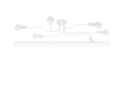 Lámparas De Techo Vector Industrial De Acero - 6 Fuentes Luminosas - L.80 X A.15,5 Cm - Blanco