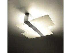 Lámparas de techo Verre moderno de acero/vidrio - 2 fuentes luminosas 4000K - L.65 x A.11 cm - cromo/blanco