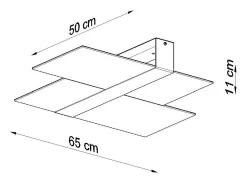 Lámparas de techo Verre moderno de acero/vidrio - 2 fuentes luminosas 4000K - L.65 x A.11 cm - blanco