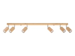 Lámparas de techo Vorix escandinavo de madera - 6 fuentes luminosas 4000K - L.120 x A.20 cm - roble