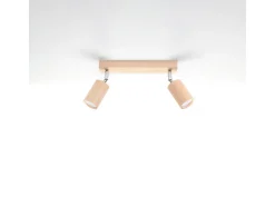 Lámparas de techo Vorix escandinavo de madera - 2 fuentes luminosas 3000K - L.30 x A.20 cm - madera natural