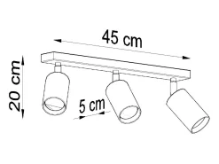 Lámparas de techo Vorix escandinavo de madera - 3 fuentes luminosas 4000K - L.45 x A.20 cm - madera natural