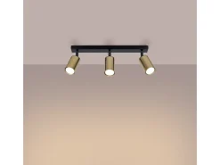 Lámparas De Techo Winx Moderno De Acero - 3 Fuentes Luminosas - L.45 X A.18,5 Cm - Oro Negro