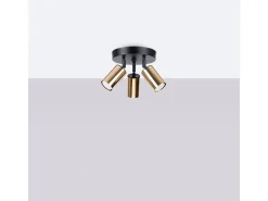 Lámparas De Techo Winx Moderno De Acero - 3 Fuentes Luminosas - L.19,5 X A.20 Cm - Oro Negro