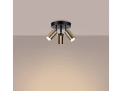 Lámparas De Techo Winx Moderno De Acero - 3 Fuentes Luminosas - L.19,5 X A.20 Cm - Oro Negro