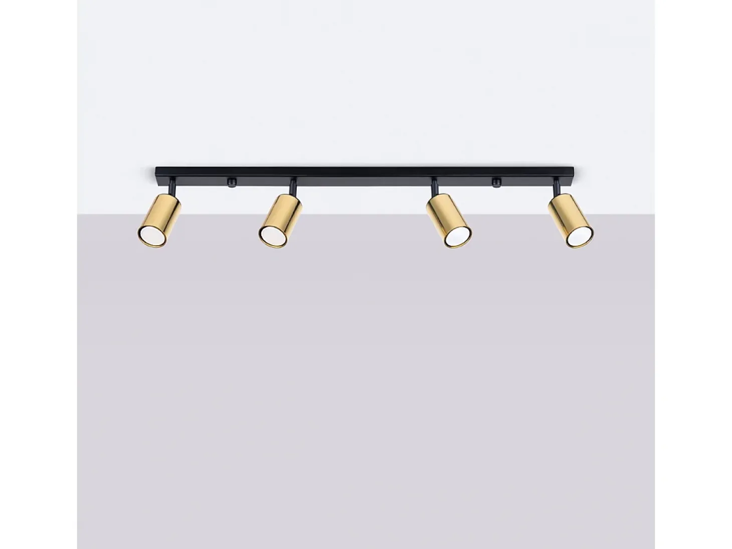 Lámparas De Techo Winx Moderno De Acero - 4 Fuentes Luminosas - L.82 X A.18,5 Cm - Oro Negro