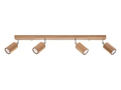Lámparas de techo Xenor escandinavo de madera - 4 fuentes luminosas 3000K - L.80 x A.20 cm - roble