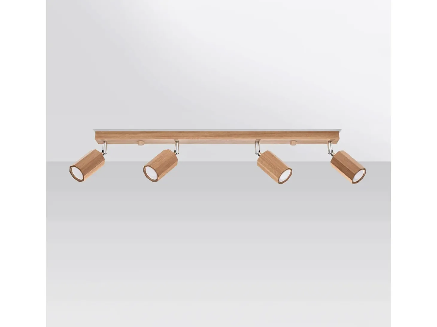 Lámparas de techo Xenor escandinavo de madera - 4 fuentes luminosas 3000K - L.80 x A.20 cm - roble