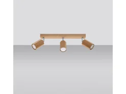 Lámparas de techo Xenor escandinavo de madera - 3 fuentes luminosas 3000K - L.45 x A.20 cm - roble