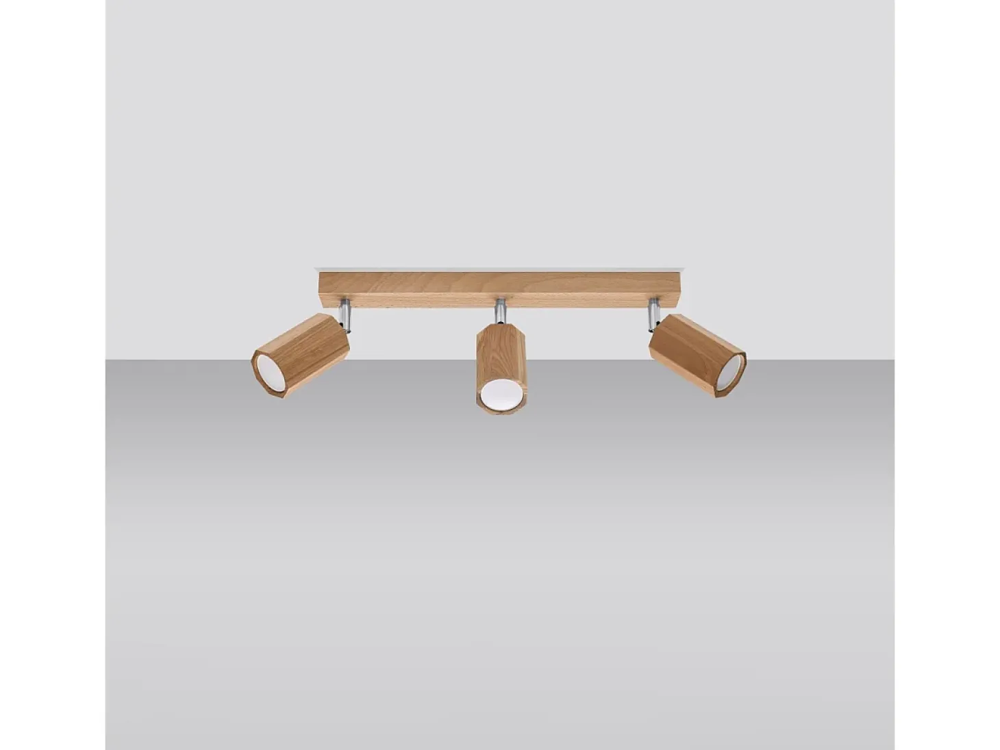 Lámparas de techo Xenor escandinavo de madera - 3 fuentes luminosas 3000K - L.45 x A.20 cm - roble