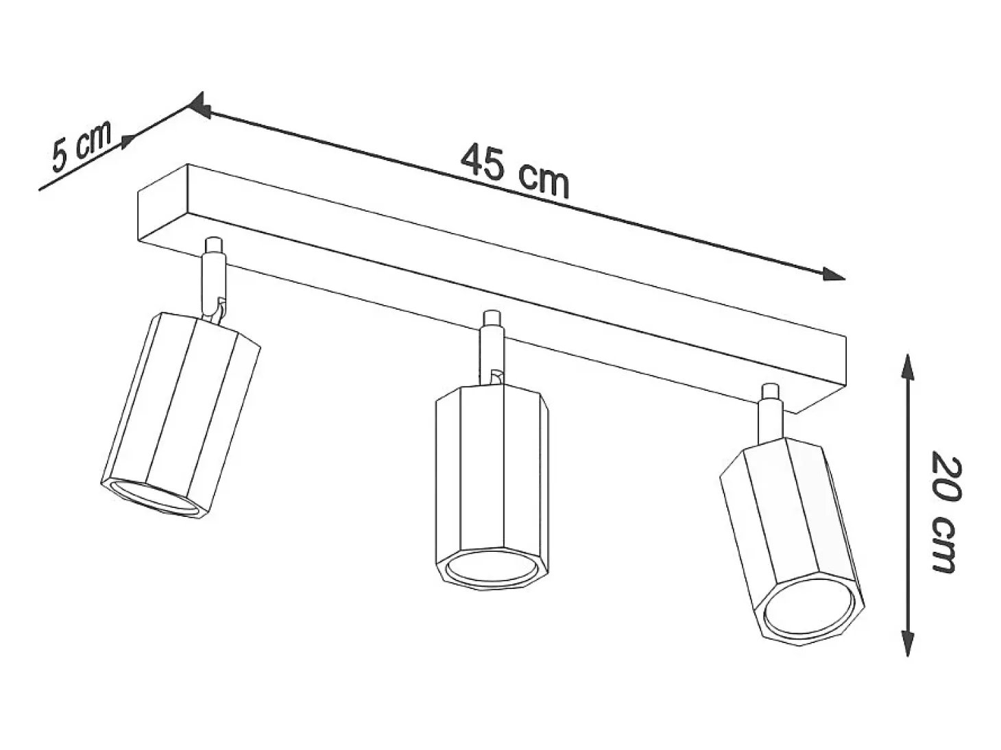 Lámparas de techo Xenor escandinavo de madera - 3 fuentes luminosas 3000K - L.45 x A.20 cm - roble