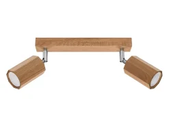 Lámparas de techo Xenor escandinavo de madera - 2 fuentes luminosas 3000K - L.30 x A.20 cm - roble
