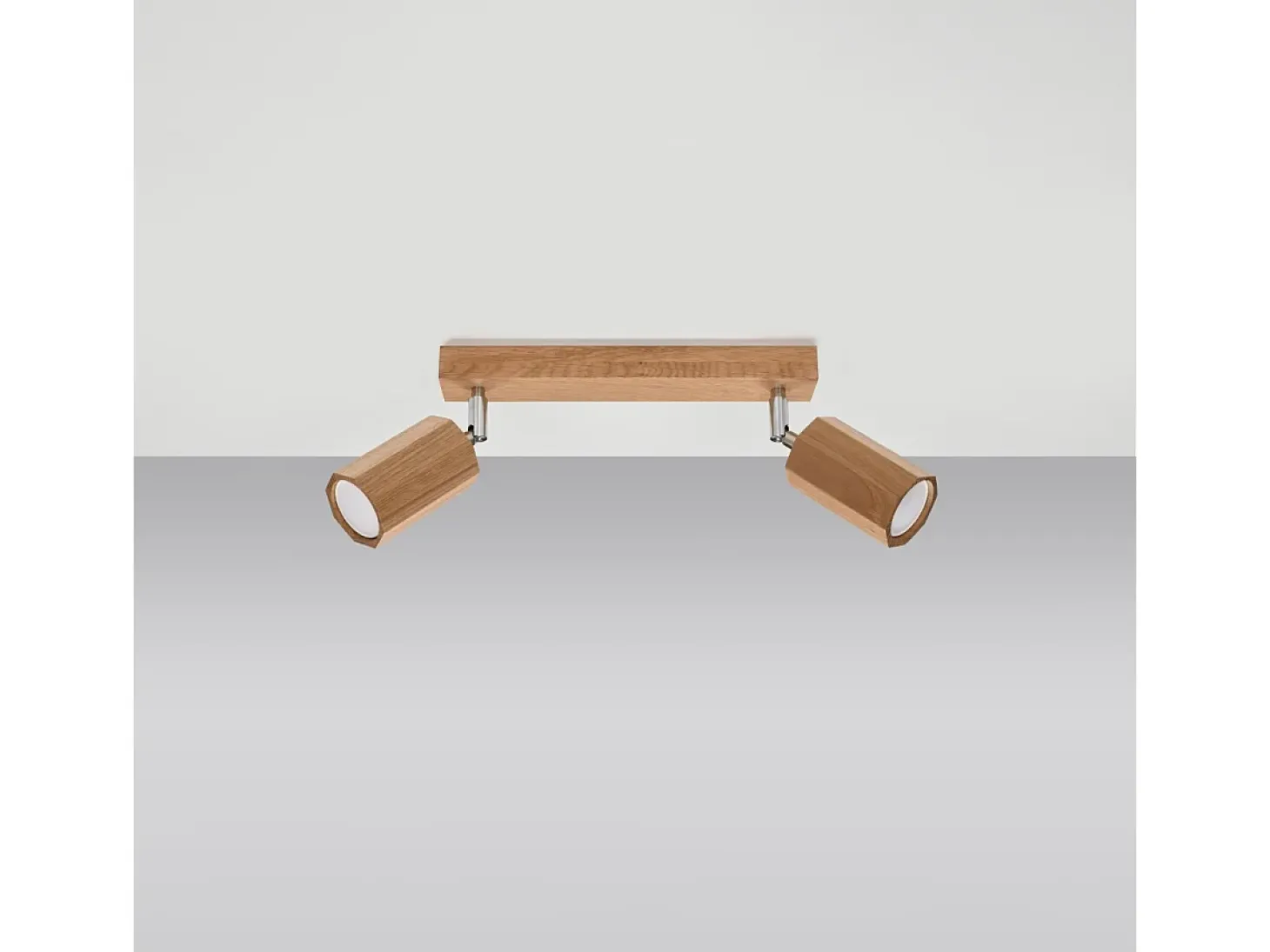 Lámparas de techo Xenor escandinavo de madera - 2 fuentes luminosas 3000K - L.30 x A.20 cm - roble