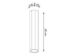 Lámparas de techo Xenor escandinavo de madera - 1 fuentes luminosas 4000K - L.6 x A.30 cm - roble