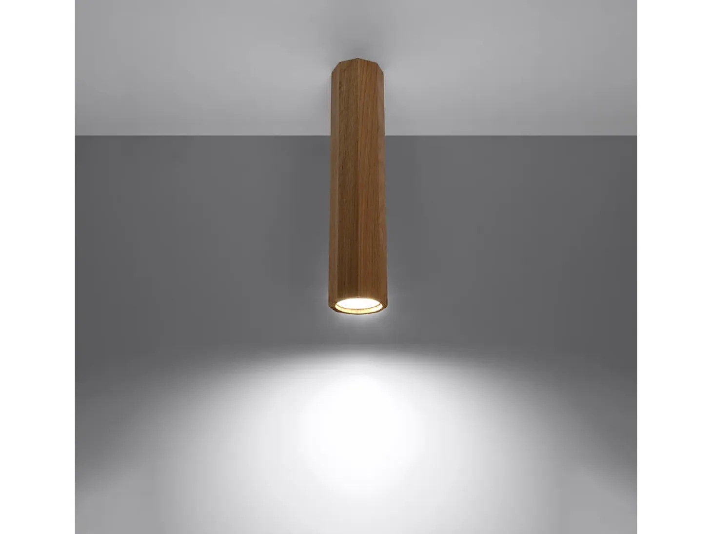 Lámparas de techo Xenor escandinavo de madera - 1 fuentes luminosas 4000K - L.6 x A.30 cm - roble