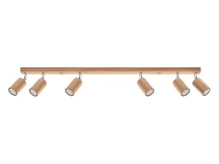 Lámparas de techo Xenor escandinavo de madera - 6 fuentes luminosas 3000K - L.120 x A.20 cm - roble