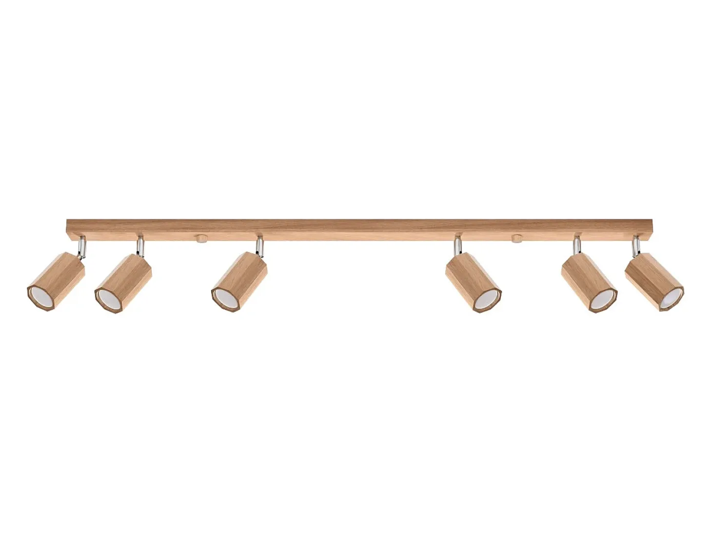 Lámparas de techo Xenor escandinavo de madera - 6 fuentes luminosas 3000K - L.120 x A.20 cm - roble