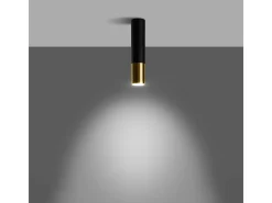 Lámparas de techo Zarpex moderno de acero - 1 fuentes luminosas 4000K - L.6 x A.29 cm - oro negro