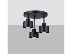 Lámparas de techo Zavros moderno de acero - 3 fuentes luminosas 3000K - L.32 x A.29 cm - negro