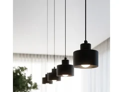 Lámparas de techo Zavros moderno de acero - 3 fuentes luminosas 4000K - L.32 x A.29 cm - negro