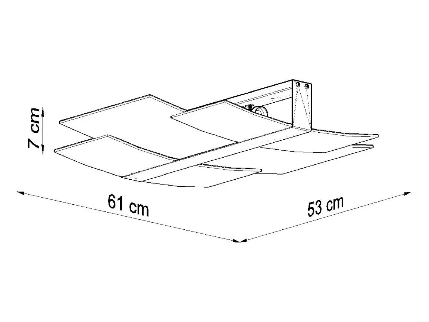 Lámparas de techo Zelora moderno de acero/vidrio - 3 fuentes luminosas 4000K - L.61 x A.7 cm - blanco