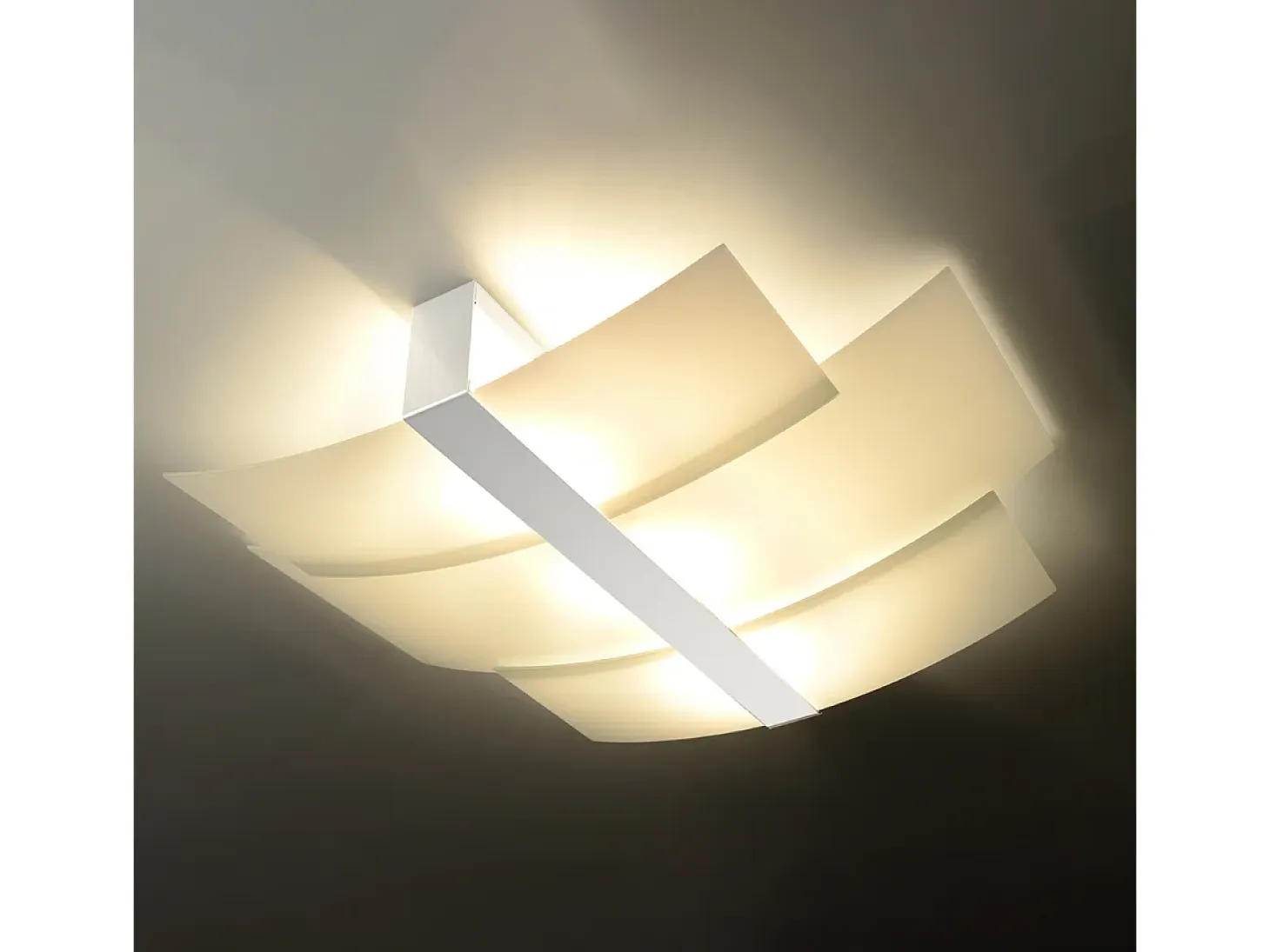 Lámparas de techo Zelora moderno de acero/vidrio - 3 fuentes luminosas 4000K - L.61 x A.7 cm - blanco