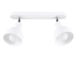 Lámparas de techo Zenda desván de acero - 2 fuentes luminosas 4000K - L.47 x A.18,5 cm - blanco