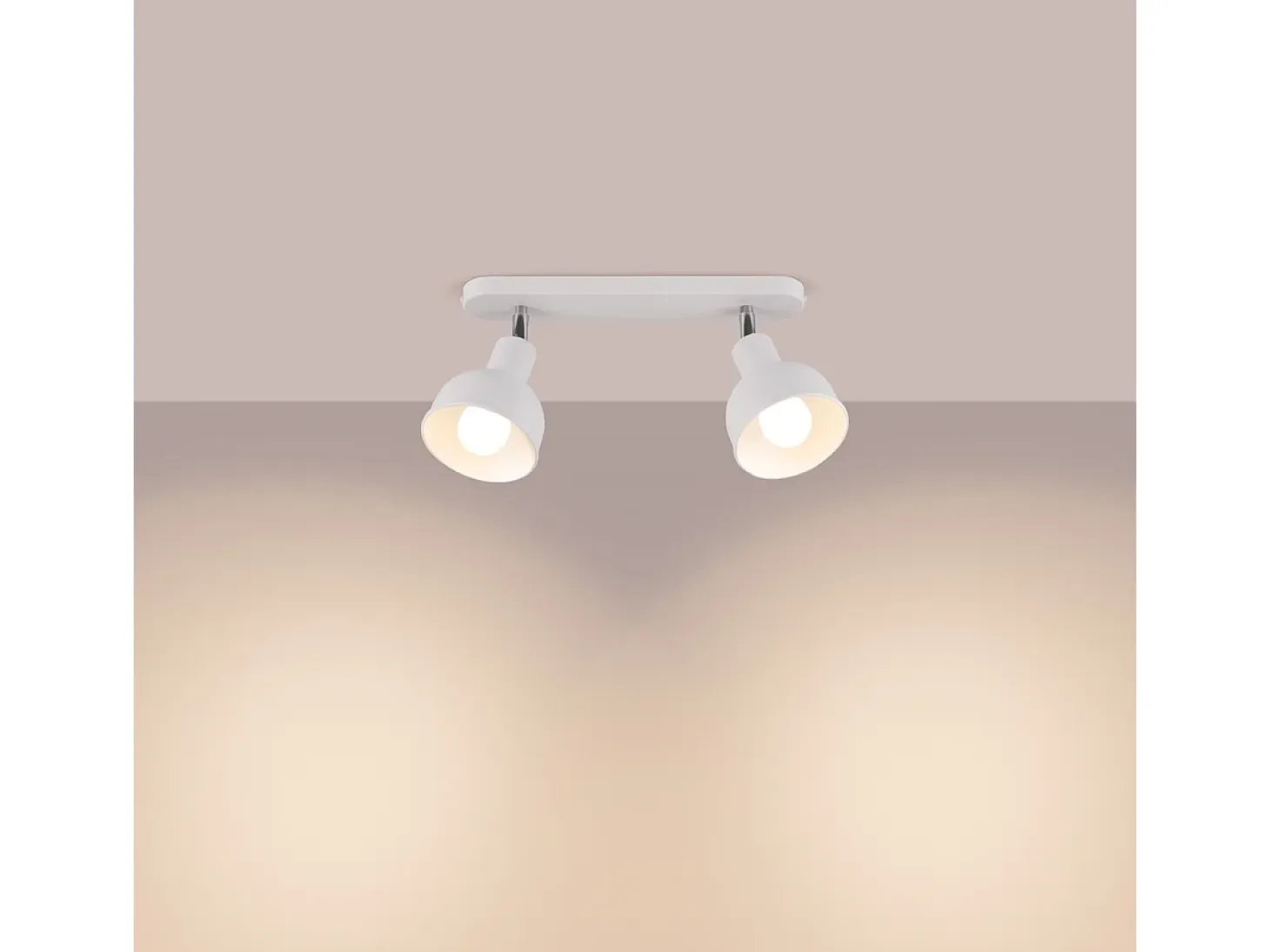 Lámparas de techo Zenda desván de acero - 2 fuentes luminosas 4000K - L.47 x A.18,5 cm - blanco