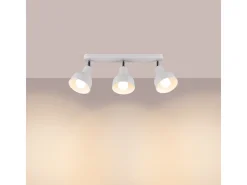 Lámparas de techo Zenda desván de acero - 3 fuentes luminosas 4000K - L.59 x A.18,5 cm - blanco
