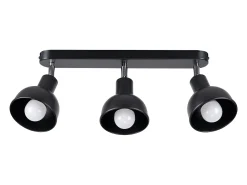 Lámparas de techo Zenda desván de acero - 3 fuentes luminosas 4000K - L.59 x A.18,5 cm - negro