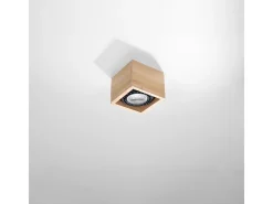 Lámparas de techo Zentra escandinavo de madera - 1 fuentes luminosas 3000K - L.14 x A.10 cm - madera natural