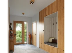 Lámparas de techo Zentra escandinavo de madera - 1 fuentes luminosas 3000K - L.14 x A.10 cm - madera natural