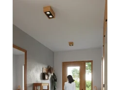 Lámparas de techo Zentra escandinavo de madera - 1 fuentes luminosas 3000K - L.14 x A.10 cm - madera natural