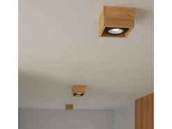 Lámparas de techo Zentra escandinavo de madera - 1 fuentes luminosas 3000K - L.14 x A.10 cm - madera natural
