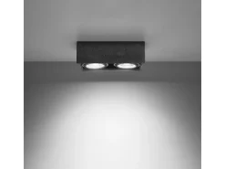 Lámparas de techo Zentra industrial de concreto - 2 fuentes luminosas 4000K - L.27 x A.9 cm - gris