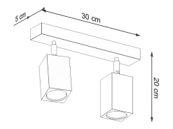 Lámparas de techo Zezu escandinavo de madera - 2 fuentes luminosas 3000K - L.30 x A.20 cm - roble