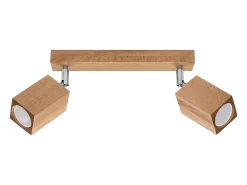 Lámparas de techo Zezu escandinavo de madera - 2 fuentes luminosas 3000K - L.30 x A.20 cm - roble