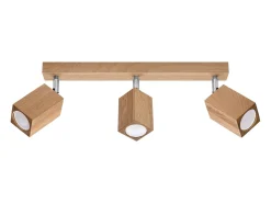 Lámparas de techo Zezu escandinavo de madera - 3 fuentes luminosas 4000K - L.45 x A.20 cm - roble