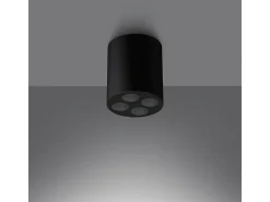 Lámparas De Techo Zoe Minimalista De Aluminio - 4 Fuentes Luminosas - L.7,2 X A.8,3 Cm - Negro