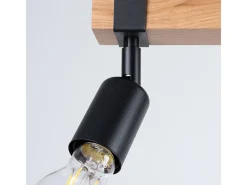 Lámparas De Techo Zuca Moderno De Acero/Madera - 3 Fuentes Luminosas - L.53 X A.14 Cm - Madera Negra
